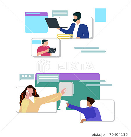 Remote work at home, new trend - Vector Remote work at home, new trend - Vector 79404156