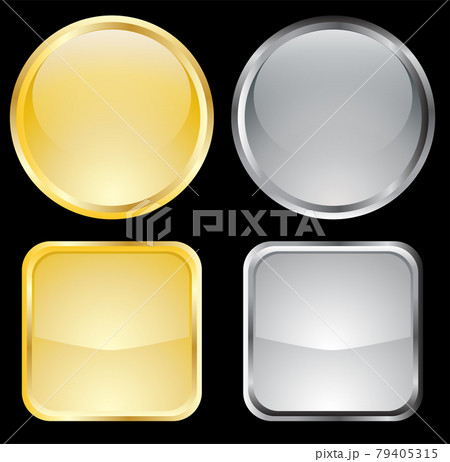 Empty gold and metallic buttons - vector Empty gold and metallic buttons - vector 79405315