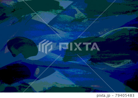 青系の抽象画の背景用素材・迷彩柄イメージ 青系の抽象画の背景用素材・迷彩柄イメージ 79405483