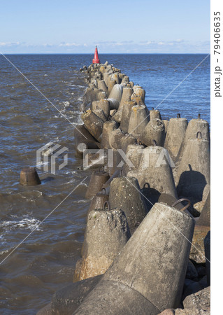Breakwater on the White Lake near the town of Belozersk in the Vologda region Breakwater on the White Lake near the town of Belozersk in the Vologda region 79406635