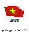 Vietnam vector flag. Bended flag of Vietnam, realistic vector illustration 79407273