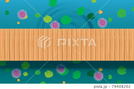 landscape of wooden bridge on the lotus swamp in daytime 79408202