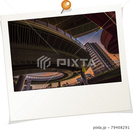 ポラロイド風写真 名古屋高速 黒川インター ポラロイド風写真 名古屋高速 黒川インター 79408291