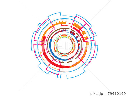 Technology abstract future circle background...のイラスト素材 [79410149] - PIXTA