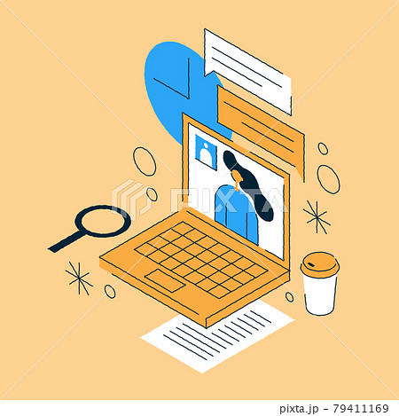 Job Recruiting Isometric Illustration 79411169