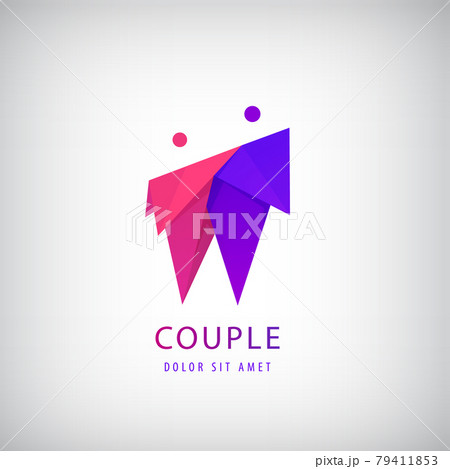 Vector 2 men logo, team icon, cooperation sign. Origami couple. People identity, partnership logotype. Hug and embrace Vector 2 men logo, team icon, cooperation sign. Origami couple. People identity, partnership logotype. Hug and embrace 79411853