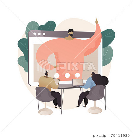 Online conference abstract concept vector illustration. Online conference abstract concept vector illustration. 79411989