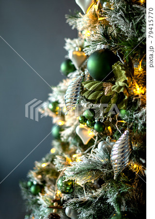 Close up of ornate decorated christmas tree Close up of ornate decorated christmas tree 79415770