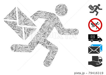 Linear Mail Courier Icon Vector Collage Linear Mail Courier Icon Vector Collage 79416319