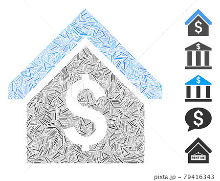 Linear Loan Mortgage Icon Vector Collage 79416343