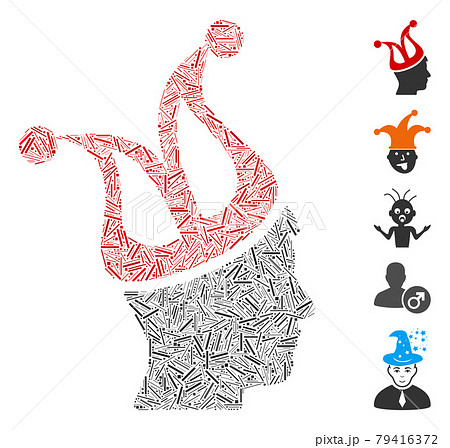 Hatch Joker Guy Icon Vector Mosaic 79416372