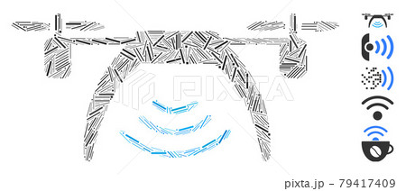 Line Drone WiFi Repeater Icon Vector Mosaic Line Drone WiFi Repeater Icon Vector Mosaic 79417409