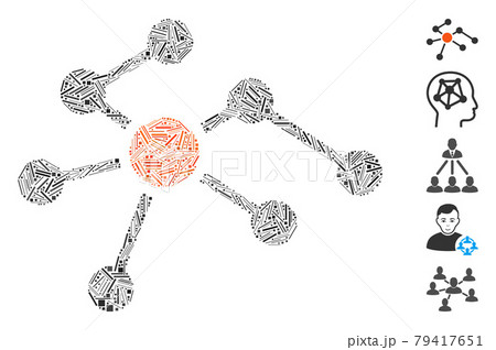 Linear Connections Icon Vector Collage 79417651