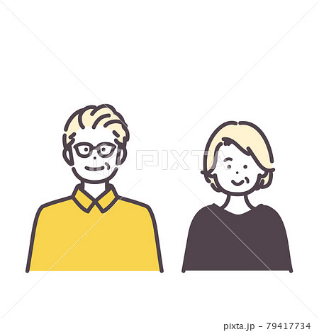 シニア男女のシンプルなイラストのイラスト素材 シニア男女のシンプルなイラストのイラスト素材
