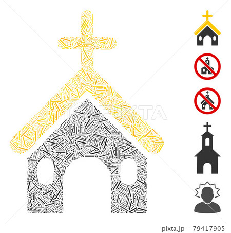 Linear Christian Church Icon Vector Mosaic Linear Christian Church Icon Vector Mosaic 79417905