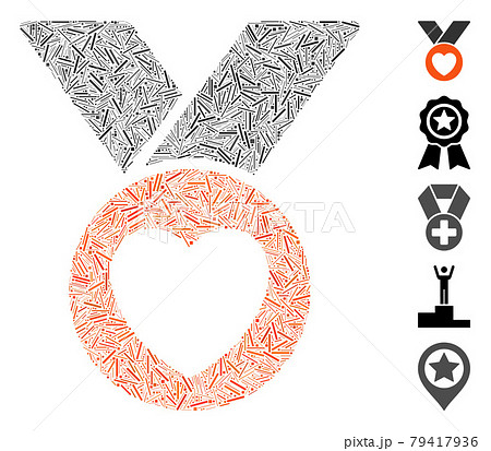 Linear Charity Medal Icon Vector Mosaic 79417936