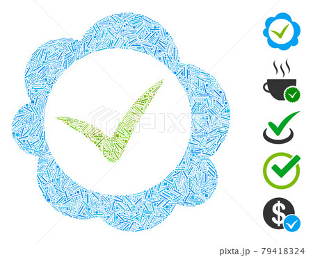 Linear Approved Stamp Icon Vector Mosaic Linear Approved Stamp Icon Vector Mosaic 79418324
