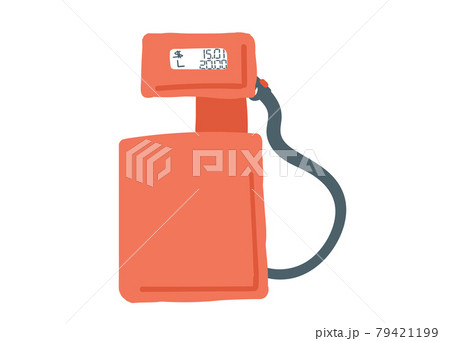 retro petrol pump. gas station red color hand drawn cartoon style. doodle. single element 79421199