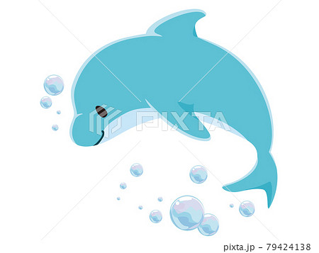 イルカ 水しぶき 夏の風物詩アイコン イラスト素材のイラスト素材