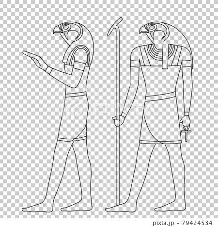 egyptian god horus drawing