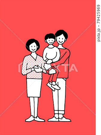 仲良しな3人家族 79425969