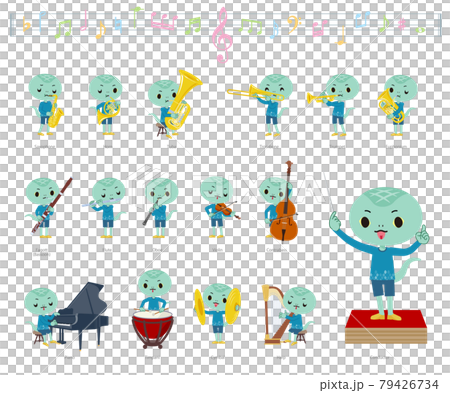 クラシック音楽演奏に関するヘビの男の子のセット 79426734