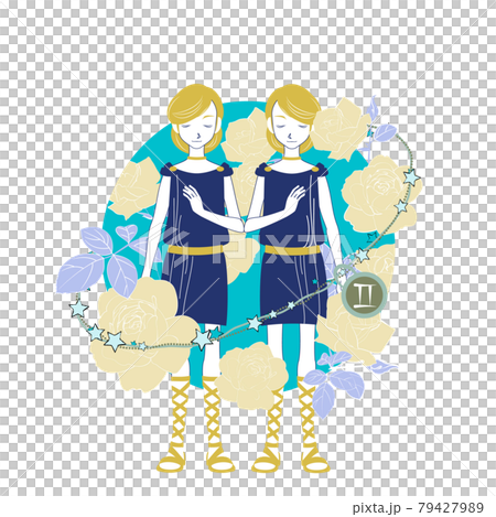 Illustration of the twelve constellations Gemini 79427989