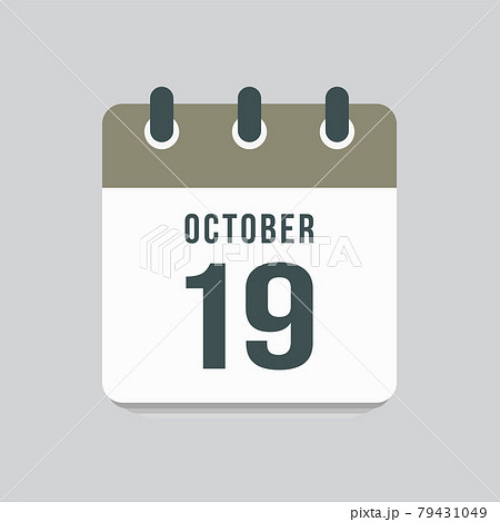 Icon day date 19 October, template calendar page 79431049