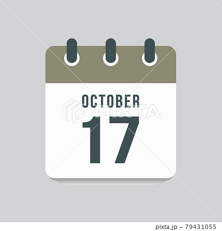 Icon day date 17 October, template calendar page Icon day date 17 October, template calendar page 79431055