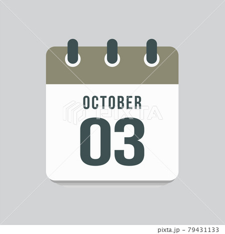 Icon day date 3 October, template calendar page Icon day date 3 October, template calendar page 79431133