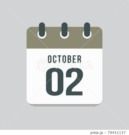 Icon day date 2 October, template calendar page Icon day date 2 October, template calendar page 79431137