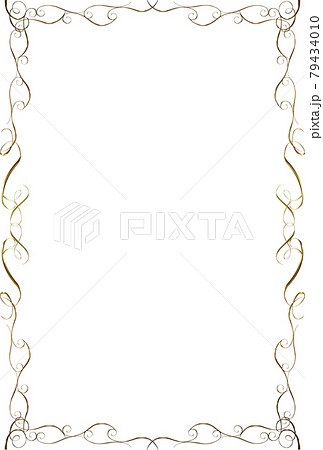 ゴールドメタリックの質感の飾り罫フレーム, ビンテージ, エレガントな飾り罫, 背景バックグラウンド ゴールドメタリックの質感の飾り罫フレーム, ビンテージ, エレガントな飾り罫, 背景バックグラウンド 79434010