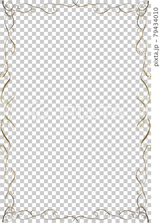 ゴールドメタリックの質感の飾り罫フレーム, ビンテージ, エレガントな飾り罫, 背景バックグラウンド ゴールドメタリックの質感の飾り罫フレーム, ビンテージ, エレガントな飾り罫, 背景バックグラウンド 79434010