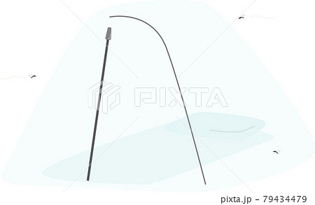 蚊とワンタッチ設営の蚊帳（虫よけアイテム）のイラスト 79434479