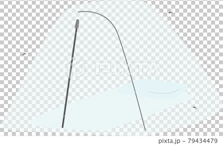 蚊とワンタッチ設営の蚊帳（虫よけアイテム）のイラスト 79434479