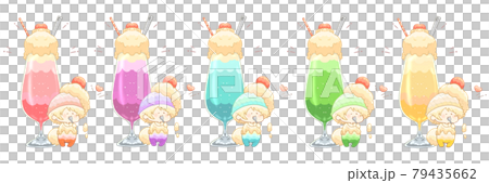 クリームソーダとクリームソーダ君　5色セット 79435662