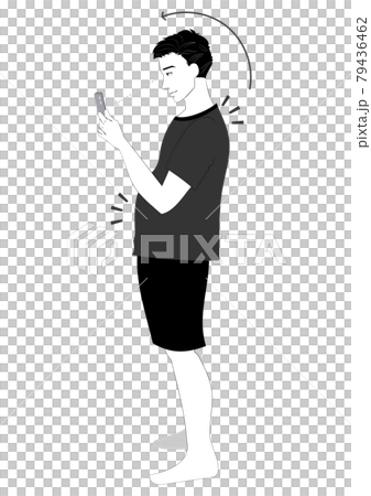 Side View Illustration Of A Man With A Stoop Stock Illustration