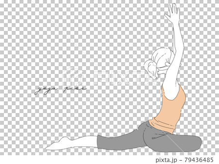 yoga pose. Line drawing. Healthy life concept... - Stock Illustration  [85228477] - PIXTA