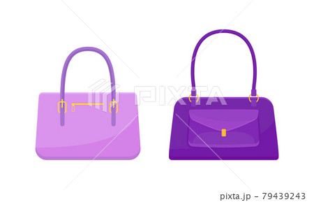 Female Handbags Made of Artificial Leather Isolated on White Background Vector Set Female Handbags Made of Artificial Leather Isolated on White Background Vector Set 79439243