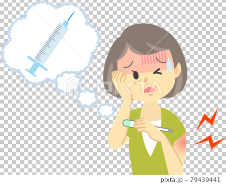 插圖素材:高齡女性發燒注射新型冠狀病毒疫苗後的一系列不良反應 插圖素材:高齡女性發燒注射新型冠狀病毒疫苗後的一系列不良反應 79439441