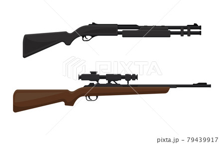 Handguns Or Rifle Models With Firing Trigger のイラスト素材 Handguns Or Rifle Models With Firing Trigger のイラスト素材