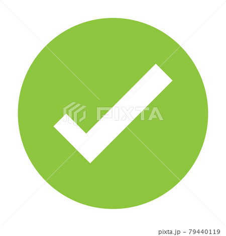 check mark green icon symbol on white background. check mark green icon symbol on white background. 79440119