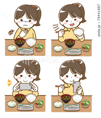 食事をしている太った少女 食事をしている太った少女 79441887