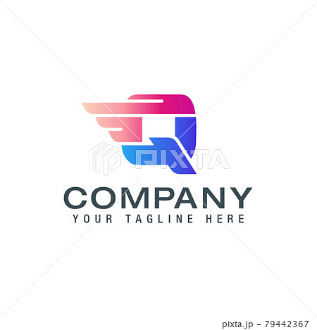 Initial Q Letter Logo With wings Creative Modern Business Typography Vector Template 79442367