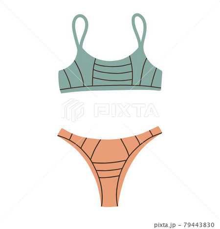 Sports swimsuit-two-piece. Vector Illustration. 79443830