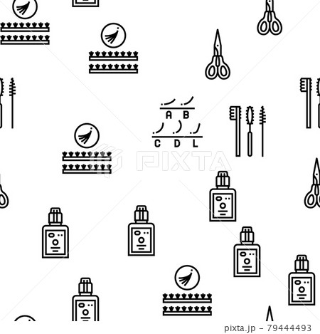 Eyelashes Extension Vector Seamless Pattern 79444493