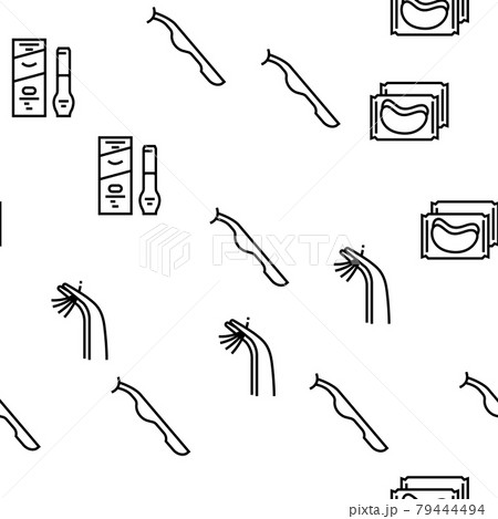 Eyelashes Extension Vector Seamless Pattern 79444494