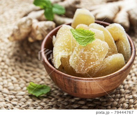 Sweet and spicy candied ginger Sweet and spicy candied ginger 79444767