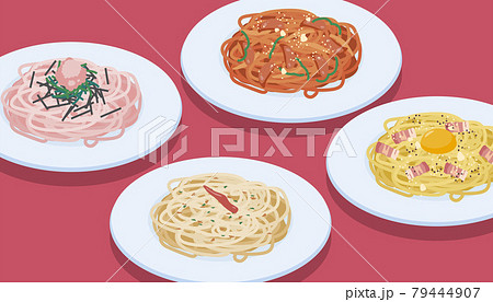パスタのベクターイラスト素材 79444907
