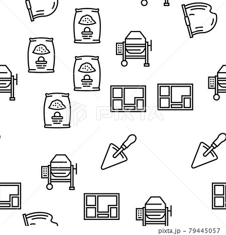 Concrete Production Vector Seamless Pattern 79445057